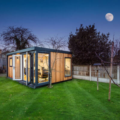 annexe with moon evening setting